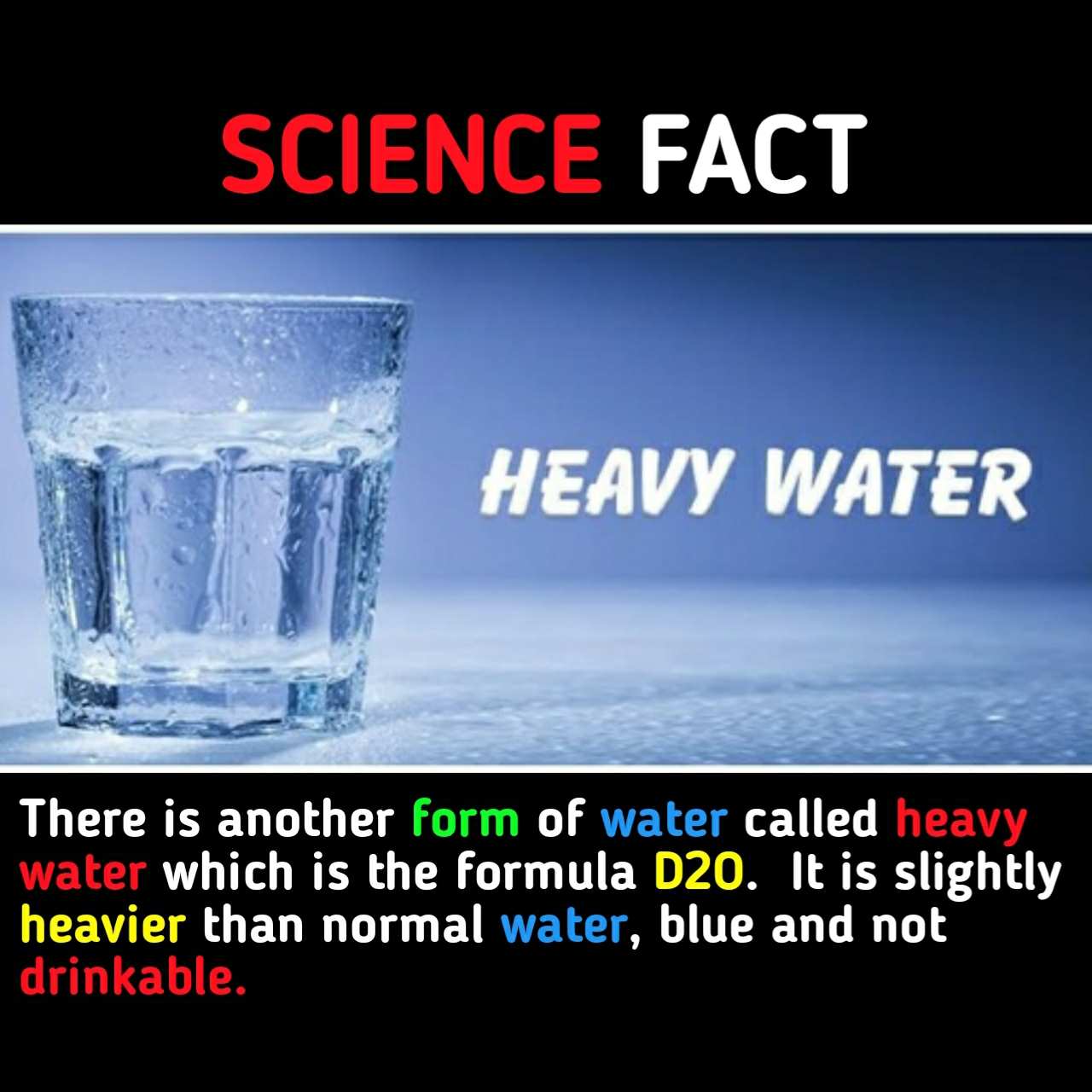Heavy water Science fact